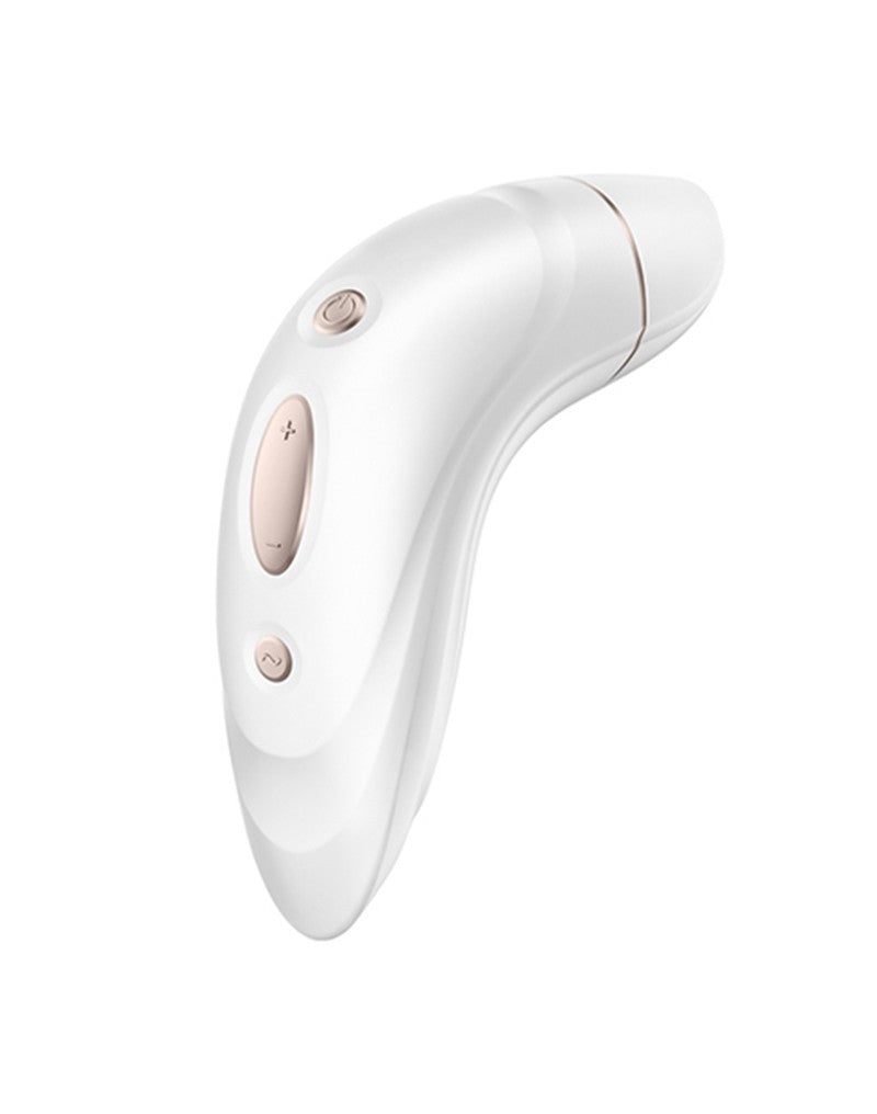 Satisfyer Pro Plus Vibration stimulator vooraanzicht op witte achtergrond