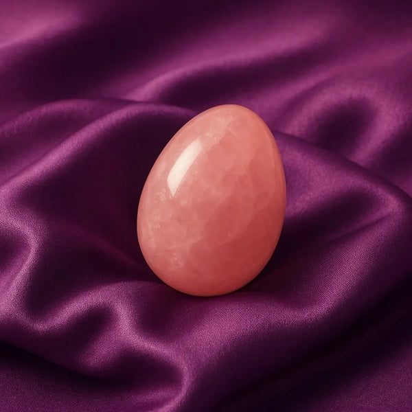 Rozenkwarts yoni eieren gids met informatieve illustratie over edelstenen en bekkenbodemtraining voor vrouwelijk welzijn