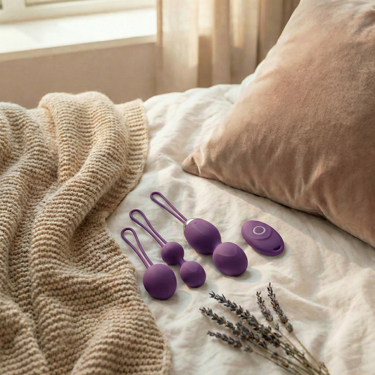 Bekkenbodem training met vibrator illustratie bij informatief artikel over herstel en kracht voor vrouwelijk welzijn