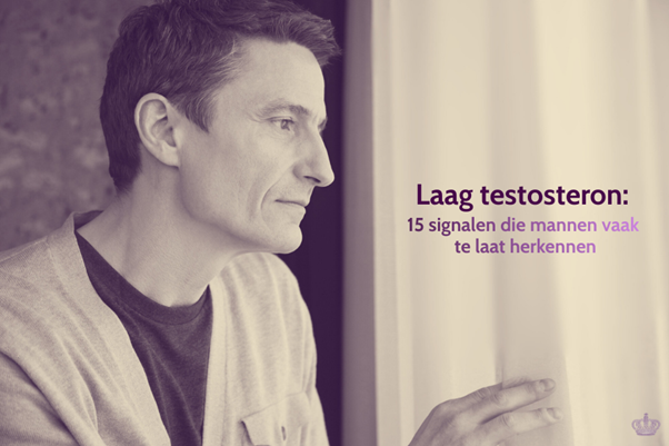 Informatieve illustratie over symptomen van laag testosteron bij mannen met medische context en herkenningspunten