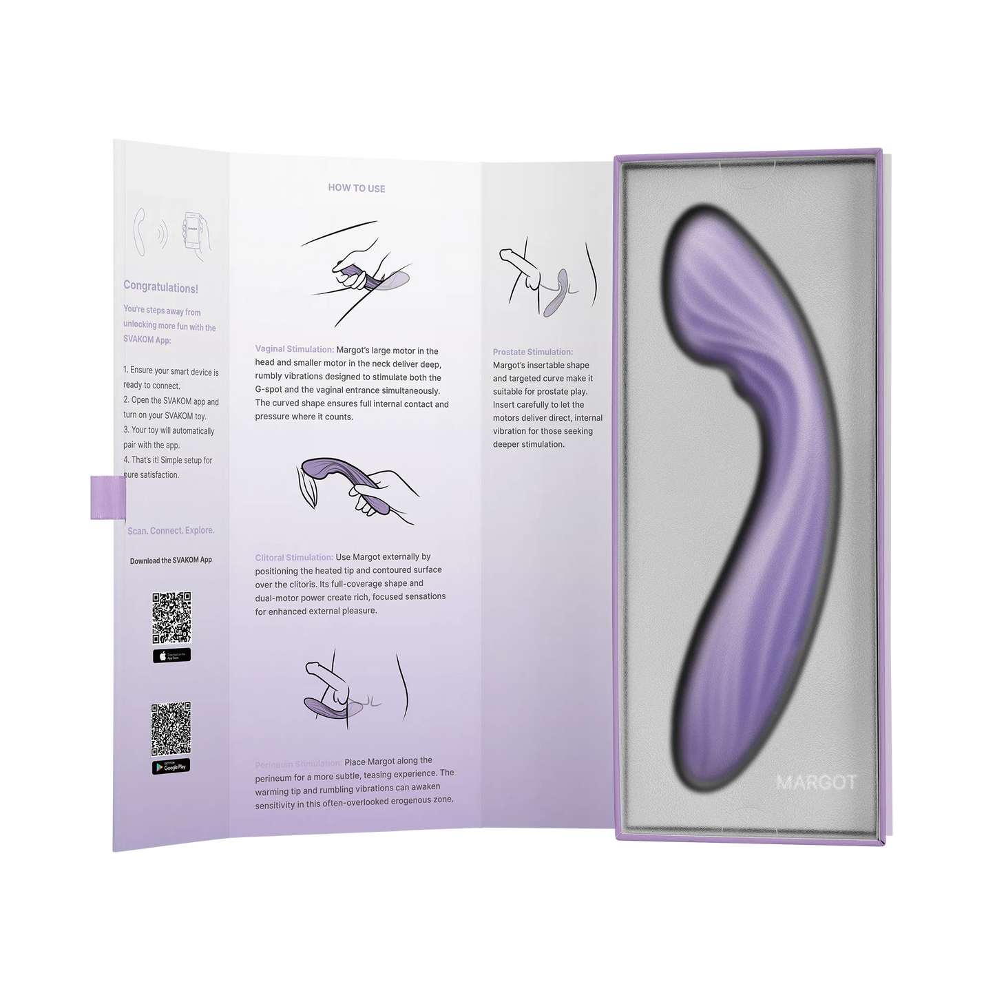 Svakom Margot vibrator detail van gebogen tip voor G-spot stimulatie