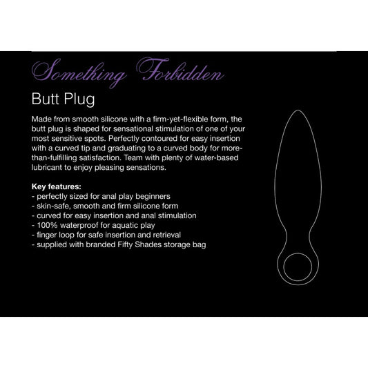 Something Forbidden butt plug Fifty Shades of Grey productillustratie op zwarte achtergrond