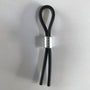 Zwarte verstelbare lasso penisring Joker met zilverkleurige metalen schuif
