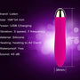 Leten Surge siliconen vibrator met specificaties: USB-oplaadbaar en verwarmbaar tot 42°C